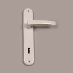 Steel back-plate + Flat door-handle
